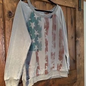 Flag gray rugged sweatshirt lightweight size L